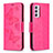 Funda de Cuero Cartera con Soporte Mariposa Carcasa B01F para Samsung Galaxy Quantum2 5G Rosa Roja