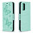 Funda de Cuero Cartera con Soporte Mariposa Carcasa B01F para Xiaomi Poco M3 Verde