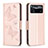 Funda de Cuero Cartera con Soporte Mariposa Carcasa B01F para Xiaomi Poco X4 Pro 5G Oro Rosa