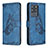Funda de Cuero Cartera con Soporte Mariposa Carcasa B02F para Samsung Galaxy S20 Ultra Azul
