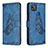 Funda de Cuero Cartera con Soporte Mariposa Carcasa B02F para Xiaomi POCO C31 Azul