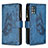 Funda de Cuero Cartera con Soporte Mariposa Carcasa B03F para Samsung Galaxy A51 4G Azul