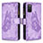 Funda de Cuero Cartera con Soporte Mariposa Carcasa B03F para Samsung Galaxy M02s Purpura Claro