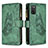 Funda de Cuero Cartera con Soporte Mariposa Carcasa B03F para Samsung Galaxy M02s Verde