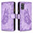 Funda de Cuero Cartera con Soporte Mariposa Carcasa B03F para Samsung Galaxy S20 5G Purpura Claro