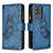 Funda de Cuero Cartera con Soporte Mariposa Carcasa B03F para Samsung Galaxy S20 Ultra 5G Azul