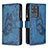 Funda de Cuero Cartera con Soporte Mariposa Carcasa B03F para Samsung Galaxy S20 Ultra Azul