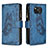 Funda de Cuero Cartera con Soporte Mariposa Carcasa B03F para Xiaomi Poco X3 NFC Azul