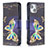Funda de Cuero Cartera con Soporte Mariposa Carcasa L07 para Apple iPhone 13 Mini Multicolor