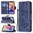 Funda de Cuero Cartera con Soporte Mariposa Carcasa L09 para Apple iPhone 14 Plus Azul