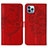 Funda de Cuero Cartera con Soporte Mariposa Carcasa L10 para Apple iPhone 14 Pro Rojo