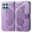 Funda de Cuero Cartera con Soporte Mariposa Carcasa para Huawei Honor X6 5G Purpura Claro