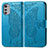 Funda de Cuero Cartera con Soporte Mariposa Carcasa para Motorola Moto E32 Azul
