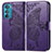 Funda de Cuero Cartera con Soporte Mariposa Carcasa para Motorola Moto Edge 30 5G Morado