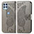 Funda de Cuero Cartera con Soporte Mariposa Carcasa para Motorola Moto Edge S 5G Gris