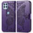 Funda de Cuero Cartera con Soporte Mariposa Carcasa para Motorola Moto Edge S 5G Morado