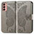 Funda de Cuero Cartera con Soporte Mariposa Carcasa para Samsung Galaxy M13 4G Gris