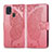 Funda de Cuero Cartera con Soporte Mariposa Carcasa para Samsung Galaxy M21s Rosa Roja