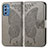 Funda de Cuero Cartera con Soporte Mariposa Carcasa para Samsung Galaxy M52 5G Gris