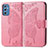 Funda de Cuero Cartera con Soporte Mariposa Carcasa para Samsung Galaxy M52 5G Rosa Roja