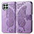 Funda de Cuero Cartera con Soporte Mariposa Carcasa para Samsung Galaxy M53 5G Purpura Claro