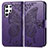 Funda de Cuero Cartera con Soporte Mariposa Carcasa para Samsung Galaxy S21 Ultra 5G Morado