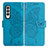 Funda de Cuero Cartera con Soporte Mariposa Carcasa para Samsung Galaxy Z Fold3 5G Azul