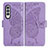 Funda de Cuero Cartera con Soporte Mariposa Carcasa para Samsung Galaxy Z Fold3 5G Purpura Claro