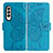 Funda de Cuero Cartera con Soporte Mariposa Carcasa para Samsung Galaxy Z Fold4 5G Azul