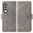 Funda de Cuero Cartera con Soporte Mariposa Carcasa para Samsung Galaxy Z Fold4 5G Gris