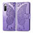 Funda de Cuero Cartera con Soporte Mariposa Carcasa para Sony Xperia 10 II Purpura Claro