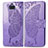 Funda de Cuero Cartera con Soporte Mariposa Carcasa para Sony Xperia 8 Lite Purpura Claro