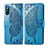 Funda de Cuero Cartera con Soporte Mariposa Carcasa para Sony Xperia L4 Azul