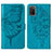 Funda de Cuero Cartera con Soporte Mariposa Carcasa Y01B para Samsung Galaxy A02s Azul