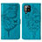 Funda de Cuero Cartera con Soporte Mariposa Carcasa Y01B para Samsung Galaxy A42 5G Azul