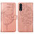 Funda de Cuero Cartera con Soporte Mariposa Carcasa Y01B para Samsung Galaxy A70 Oro Rosa