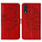 Funda de Cuero Cartera con Soporte Mariposa Carcasa Y01B para Samsung Galaxy A70 Rojo