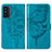 Funda de Cuero Cartera con Soporte Mariposa Carcasa Y01B para Samsung Galaxy F52 5G Azul