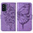 Funda de Cuero Cartera con Soporte Mariposa Carcasa Y01B para Samsung Galaxy F52 5G Purpura Claro