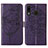 Funda de Cuero Cartera con Soporte Mariposa Carcasa Y01B para Samsung Galaxy M10S Morado