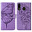 Funda de Cuero Cartera con Soporte Mariposa Carcasa Y01B para Samsung Galaxy M10S Purpura Claro