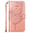 Funda de Cuero Cartera con Soporte Mariposa Carcasa Y01B para Samsung Galaxy M33 5G Oro Rosa