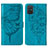 Funda de Cuero Cartera con Soporte Mariposa Carcasa Y01B para Samsung Galaxy M40S Azul