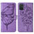 Funda de Cuero Cartera con Soporte Mariposa Carcasa Y01B para Samsung Galaxy M40S Purpura Claro