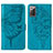 Funda de Cuero Cartera con Soporte Mariposa Carcasa Y01B para Samsung Galaxy Note 20 5G Azul