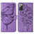 Funda de Cuero Cartera con Soporte Mariposa Carcasa Y01B para Samsung Galaxy Note 20 5G Purpura Claro