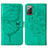 Funda de Cuero Cartera con Soporte Mariposa Carcasa Y01B para Samsung Galaxy Note 20 5G Verde