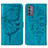 Funda de Cuero Cartera con Soporte Mariposa Carcasa Y01B para Samsung Galaxy Quantum2 5G Azul