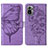 Funda de Cuero Cartera con Soporte Mariposa Carcasa Y01B para Xiaomi Redmi Note 10 4G Purpura Claro