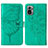 Funda de Cuero Cartera con Soporte Mariposa Carcasa Y01B para Xiaomi Redmi Note 10 4G Verde